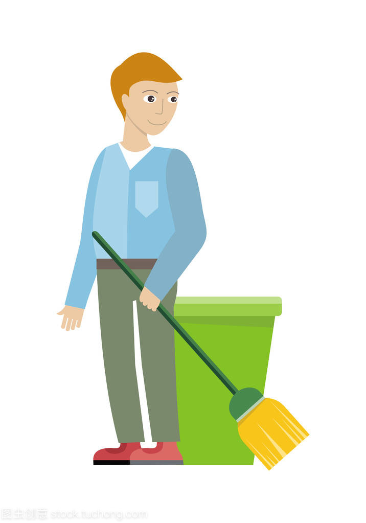 在平面設計中的清洗服務概念向量